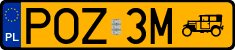 License plates of Poland, Oldtimers
