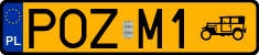 License plates of Poland, Oldtimers