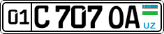License plate of Uzbekistan, Private owners