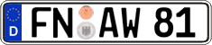 German license plate, Regular plates