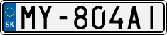 License plate of Slovakia, Cars