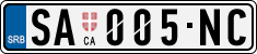 License plate of Serbia, Cars