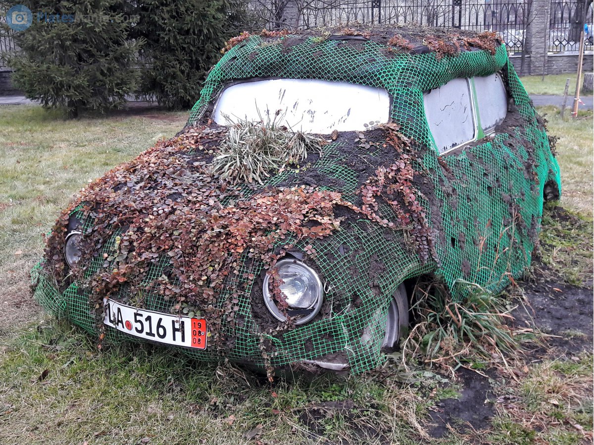 LA 516 H, License plate without vehicle 