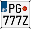 License plate of Montenegro, Vanity Plates