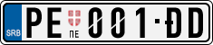 License plate of Serbia, Cars