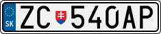 License plate of Slovakia, Cars