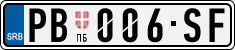 License plate of Serbia, Cars