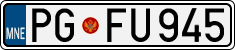License plate of Montenegro, Cars