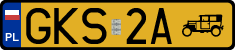License plates of Poland, Oldtimers