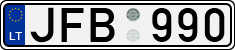 License plate of Lithuania, Cars