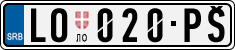 License plate of Serbia, Cars