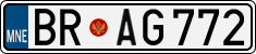 License plate of Montenegro, Cars