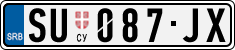 License plate of Serbia, Cars