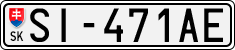License plate of Slovakia, Cars