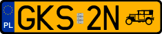 License plates of Poland, Oldtimers