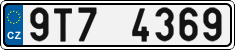 License plate of the Czech Republic, Cars (2001)