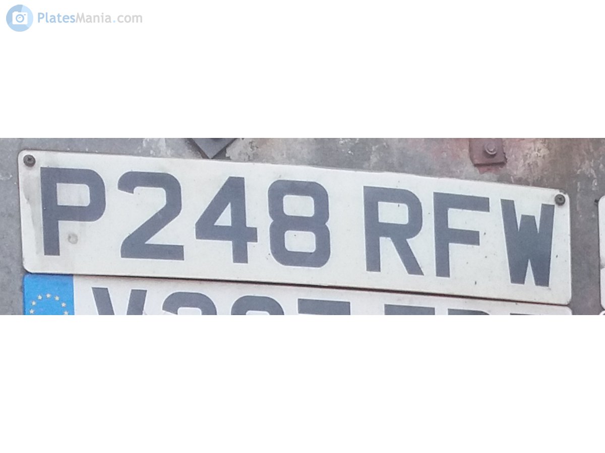 P248RFW, License plate without vehicle 