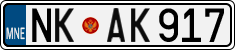 License plate of Montenegro, Cars