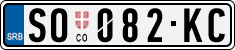 License plate of Serbia, Cars