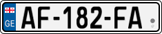 License plate of Georgia, Cars (2014)