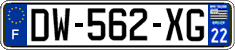 French license plate, SIV (ordinary)