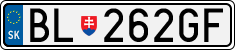 License plate of Slovakia, Cars