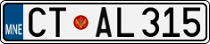 License plate of Montenegro, Cars