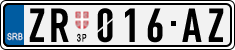 License plate of Serbia, Cars