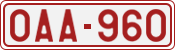 License plate of Belgium, 1951 year system