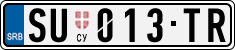License plate of Serbia, Cars