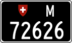 License plate of Switzerland, Military (black)