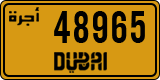 License plate of the UAE, Dubai, Taxi