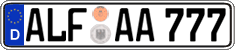 German license plate, Regular plates