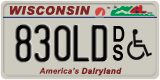 Wisconsin, Vehicles for disabled persons (12345 DS)