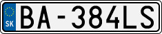 License plate of Slovakia, Cars