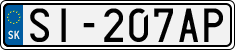 License plate of Slovakia, Cars