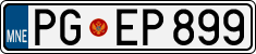 License plate of Montenegro, Cars