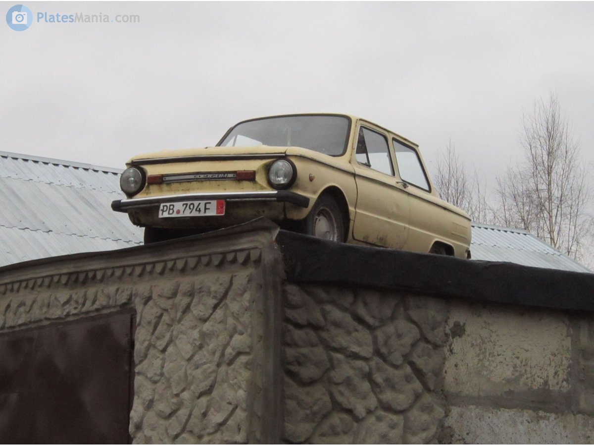 PB 794 F, License plate without vehicle 