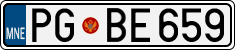 License plate of Montenegro, Cars