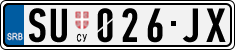 License plate of Serbia, Cars
