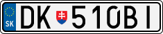 License plate of Slovakia, Cars