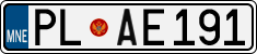 License plate of Montenegro, Cars