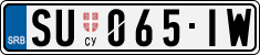 License plate of Serbia, Cars