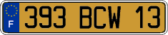 French license plate, FNI