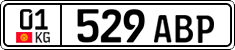 License plate of Kyrgyzstan, Private owners (2016)