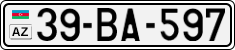 License plate of Azerbaijan, Cars