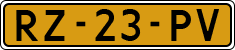 License plate of the Netherlands, Cars