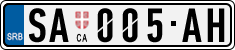 License plate of Serbia, Cars