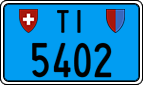 License plate of Switzerland, Work and fire vehicles (blue)