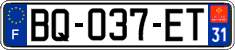 French license plate, SIV (ordinary)